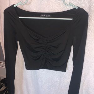 small black cropped long sleeve